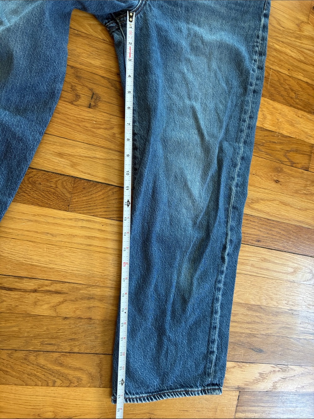 Levi's Premium Ribcage Straight Ankle Jeans 28 Rigid Ankle Crop 27" Medium Wash - Picture 7 of 13